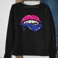 Vampire Lips Bi-Sexual Pride Sexy Blood Fangs Lgbt-Q Ally Sweatshirt Gifts for Old Women