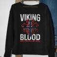 Viking Blood Runs Through My Veins Norwegian Roots Pride Sweatshirt Gifts for Old Women