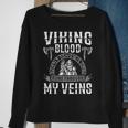 Viking Blood Runs Through My Veins Us Independence Day Ax Sweatshirt Gifts for Old Women