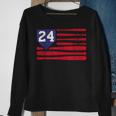 Vintage Baseball Fastpitch Softball 24 Jersey Number Sweatshirt Gifts for Old Women
