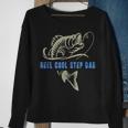 Vintage Fishing Reel Cool Step Dad Funny Fish Fathers Day Sweatshirt Gifts for Old Women