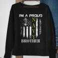 Vintage Im A Proud Navy Brother With American Flag Gift Sweatshirt Gifts for Old Women
