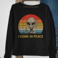 Vintage I Come In Peace Alien Smoking Sweatshirt Gifts for Old Women