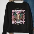Vintage Pink Leopard Howdy Bull Skull Cowgirl Rodeo Western Sweatshirt Gifts for Old Women