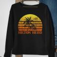 Vintage Retro Beach Vacation Hilton Head Island Sunset Vacation Funny Gifts Sweatshirt Gifts for Old Women