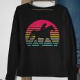 Vintage Retro Girl Horse Riding Sunset Cowgirl Outdoor Sport Sweatshirt Gifts for Old Women