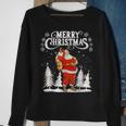 Vintage Retro Merry Christmas Santa Claus Pajama Family Sweatshirt Gifts for Old Women