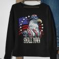 Vintage Retro Try That In My Town Eagle American Flag Sweatshirt Gifts for Old Women