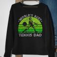 Vintage Retro Worlds Best Tennis Dad Silhouette Sunset Gift Sweatshirt Gifts for Old Women
