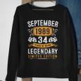 Vintage September 1989 34 Years Old 34Th Birthday Sweatshirt Gifts for Old Women