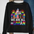 We Are All Human Lgbt Flag Gay Pride Month Transgender Flag Sweatshirt Gifts for Old Women