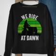 We Ride At Dawn Lawnmower Lawn Mowing Funny Dad Vintage Men Sweatshirt Gifts for Old Women