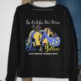 We Wear Yellow And Blue Pumpkins For Down Syndrome Awareness Sweatshirt Gifts for Old Women