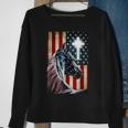 Western Cowboy Cowgirl Patriot Horse Jesus Cross Usa Flag Sweatshirt Gifts for Old Women