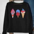 White Red Blue Ice Cream American Flag 4Th Of July Sweatshirt Gifts for Old Women