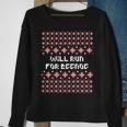 Will Run For Eggnog Ugly Christmas Sweater Running Sweatshirt Gifts for Old Women