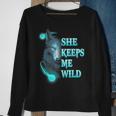 Wolf She Keeps Me Wild - He Keeps Me Safe Gifts For Wolf Lovers Funny Gifts Sweatshirt Gifts for Old Women