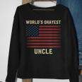 Worlds Okayest Uncle American Flag Sweatshirt Gifts for Old Women