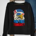 You Free Tonight Bald Eagle Mullet 4Th Of July Us Flag Retro Sweatshirt Gifts for Old Women