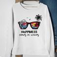 Beach Happines Comes In Waves Surfing Lover Sunglasses Sweatshirt Gifts for Old Women