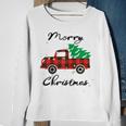 Buffalo Plaid Christmas Tree Cute Red Truck Xmas Sweatshirt Gifts for Old Women