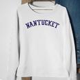 Classic Nantucket With Distressed Lettering Across Chest Sweatshirt Gifts for Old Women