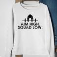 Cool Fitness Motivational Aim High Squat Low Quote Gym Sweatshirt Gifts for Old Women