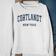 Cortlandt New York Ny Vintage Varsity Sports Navy Sweatshirt Gifts for Old Women