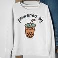 Cute Bubble Tea Boba Milk Tea Graphic Powered By Bubble Tea Sweatshirt Gifts for Old Women
