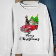 Doberman Pinscher Ride Red Truck Christmas Pajama Sweatshirt Gifts for Old Women