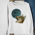 Dog Looking Up At The Moon Moon Funny Gifts Sweatshirt Gifts for Old Women
