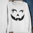 Eyelashes Halloween Outfit Pumpkin Face Costume Sweatshirt Gifts for Old Women