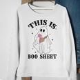 This Is Boo Sheet Spider Decor Ghost Spooky Halloween Sweatshirt Gifts for Old Women
