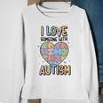 I Love Someone With Autism Kids Heart Puzzle Colorful Kids Sweatshirt Gifts for Old Women