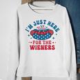 Im Just Here For The Wieners Hot Dog Funny Fourth Of July Sweatshirt Gifts for Old Women