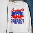 Junenth Celebrate Freedom Red White Blue Free Black Slave Sweatshirt Gifts for Old Women