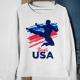 Karate Support The Team Student Sensei Usa Flag American Sweatshirt Gifts for Old Women