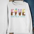 Kids Five And Oh So Sweet Ice Cream Girls 5Th Birthday Sweatshirt Gifts for Old Women