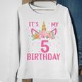 Kids Its My 5Th Birthday Unicorn Lover Kid 5 Years Old Birthday Sweatshirt Gifts for Old Women