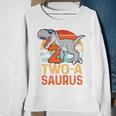 Kids Two A Saurus Rex 2Nd Birthday Dinosaur 2 Year Old Boys Sweatshirt Gifts for Old Women