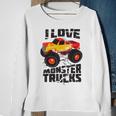I Love Monster Trucks Cute Bigfoot Trucks Sweatshirt Gifts for Old Women