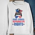 Messy Bun American Flag Stars Stripes Reproductive Rights Sweatshirt Gifts for Old Women