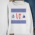 Nautical Love With Anchor Wheel Sailboat Sweatshirt Gifts for Old Women