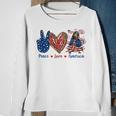 Peace Love Wirehaired Pointing Griffon Dog Patriotic America Sweatshirt Gifts for Old Women