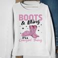Rodeo Western Country Southern Cowgirl Hat Boots & Bling Sweatshirt Gifts for Old Women