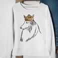 Rough Collie Dog Wearing Crown Sweatshirt Gifts for Old Women