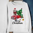 Shih Tzu Ride Red Truck Christmas Pajama Sweatshirt Gifts for Old Women