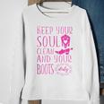 Soul Clean Boots Dirty Cute Pink Cowgirl Boots Rancher Sweatshirt Gifts for Old Women