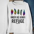 Under His Wings You Will Find Refuge Pslm 914 Quote Sweatshirt Gifts for Old Women