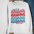 Vintage American Groovy 4Th Of July America Patriotic Usa Patriotic Funny Gifts Sweatshirt Gifts for Old Women